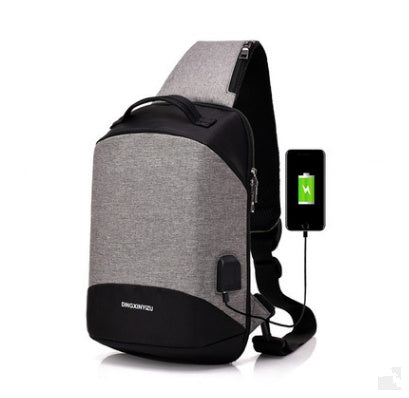 Anti-theft chest bag fashion casual USB rechargeable multi-function shoulder bag