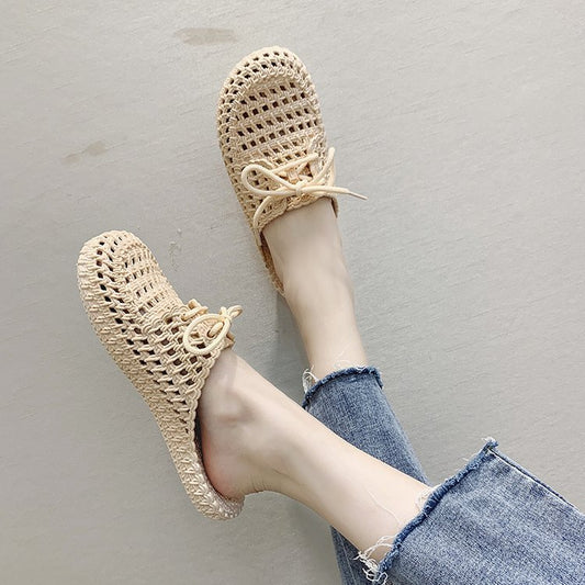 Retro seaside vacation Baotou lazy half slippers