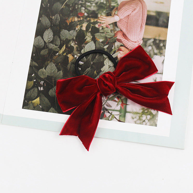 Japanese retro velvet bow hairpin