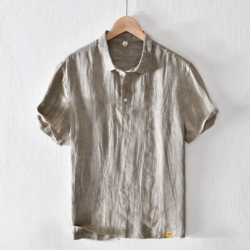 Thin Solid Color Short T-shirt Men's Casual Breathable Stitching