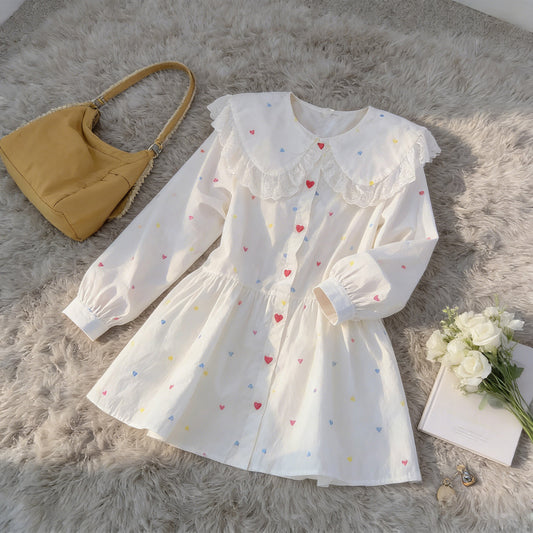 New Age-reducing Printed Long-sleeve Slimming Short Skirt