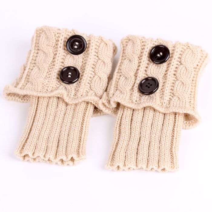 Button twist knit socks