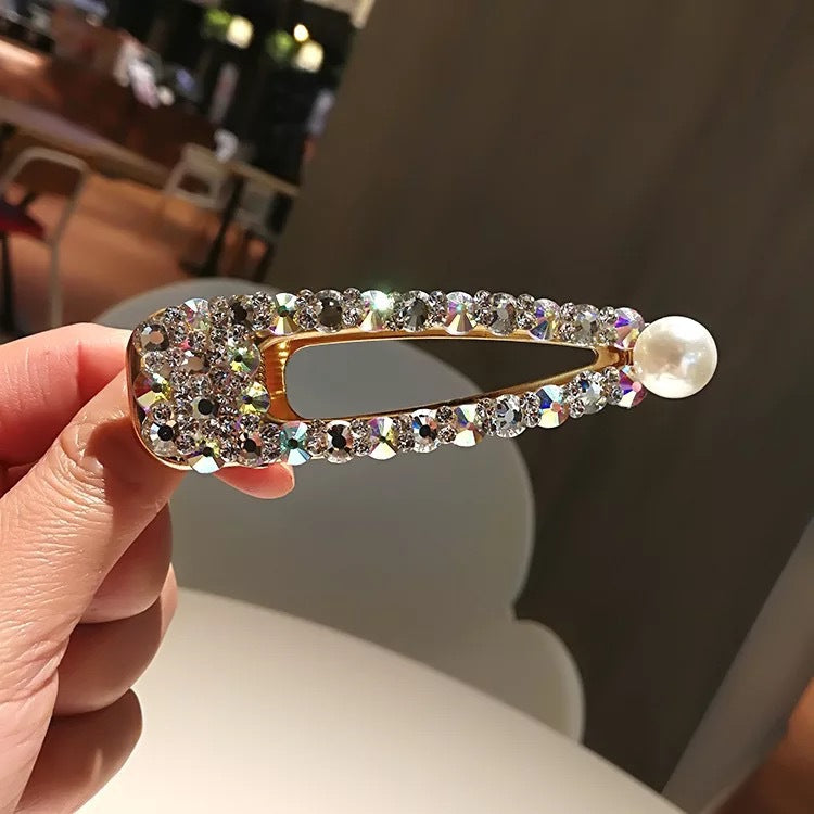 Super Flash Rhinestone Pearl Hairpin