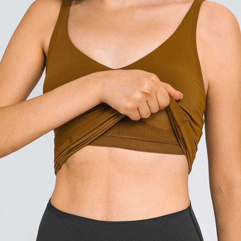 U-shaped Beauty Back Nude Feel Yoga Straps Chest Pad