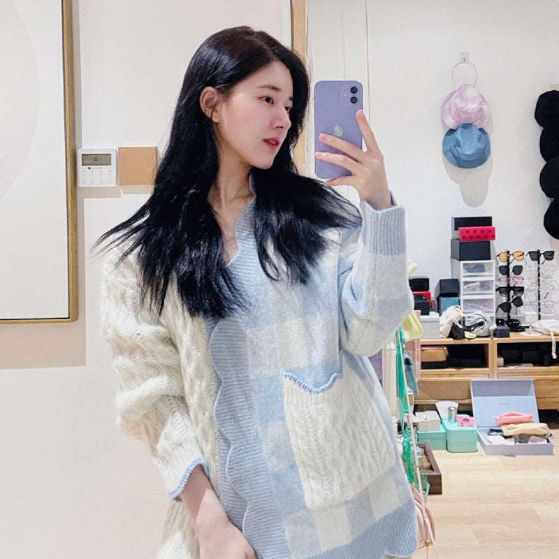 Design Sense Lazy Wind Cotton Cloud Knit Sweater