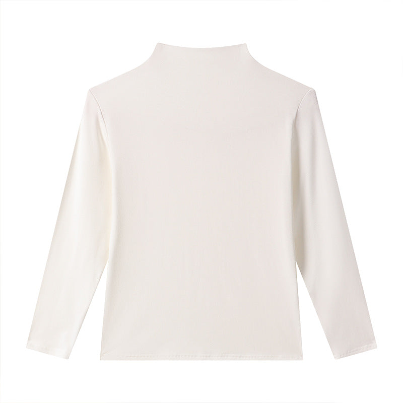 Womens Long-sleeve Mock-neck Base Layer With A Threaded Neckline