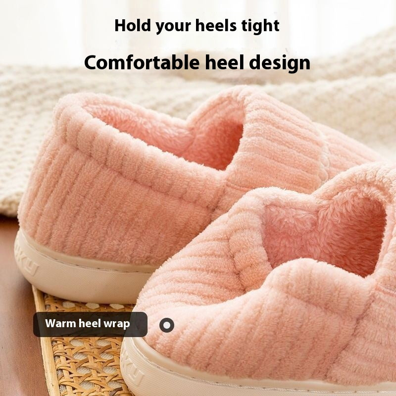 Ankle Wrap Cotton Slippers Women's Winter New Thick Bottom Home Indoor Non-slip Plus Velvet Warm