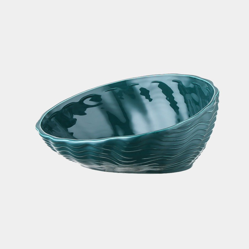 Ceramic neck cat bowl with oblique mouth