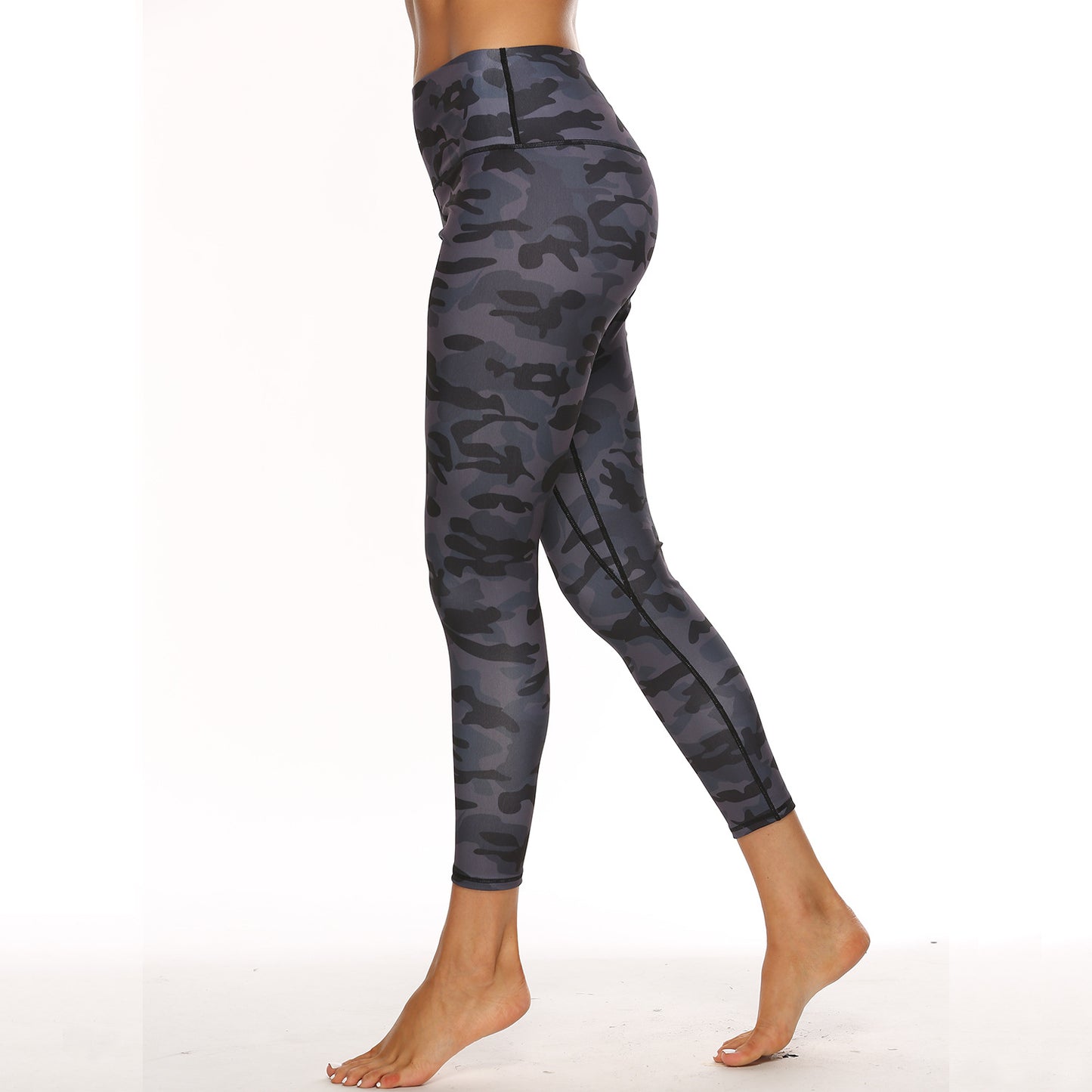 Højtaljede numseløftende basic fitness yogabukser
