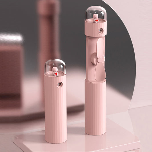 Mini handheld telescopic spray cooling fan