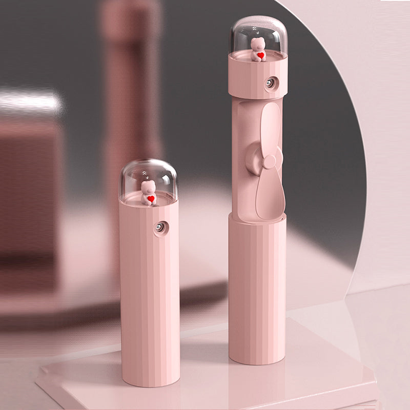 Mini handheld telescopic spray cooling fan