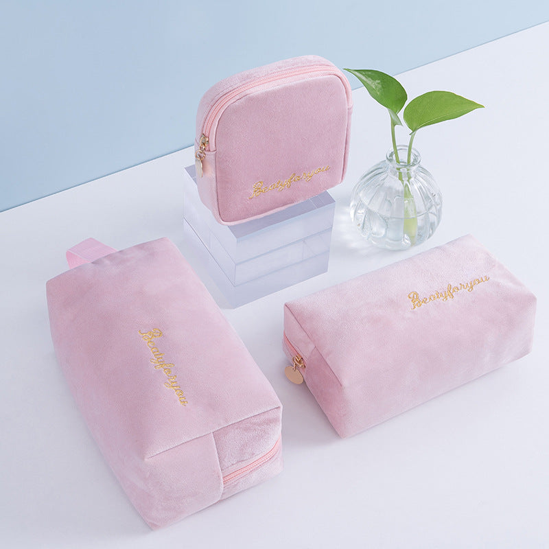 Flannel Cosmetic Storage Bag Tote Cloth