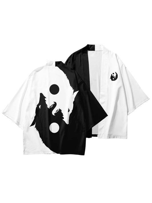 Cloak Kimono And Daoist Robe Cardigan With Three Quarter Length Sleeves