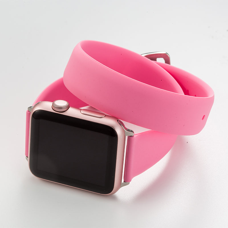Double Circle Silicone Solid Color Iwatch Strap