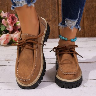 Lace-up British-style Loafers For Women