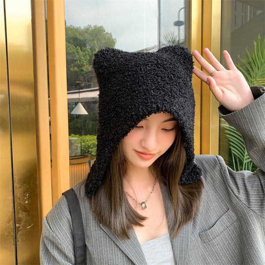 Female Fashion Warm Cat Ears Pullover Hat
