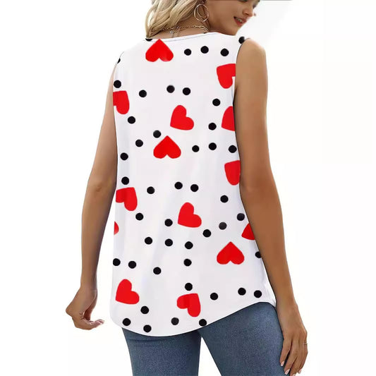 Womens Ruched Square-Neck Sleeveless Tuxedo Vest T-Shirt