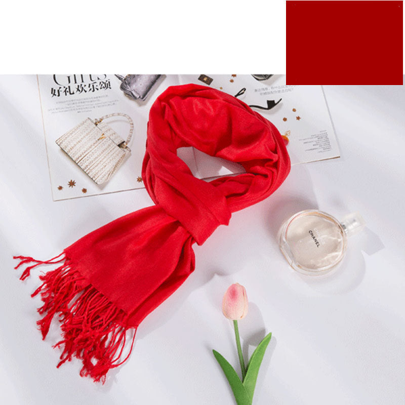 Embroidered Chinese Red Scarf Opening Ceremony Gift
