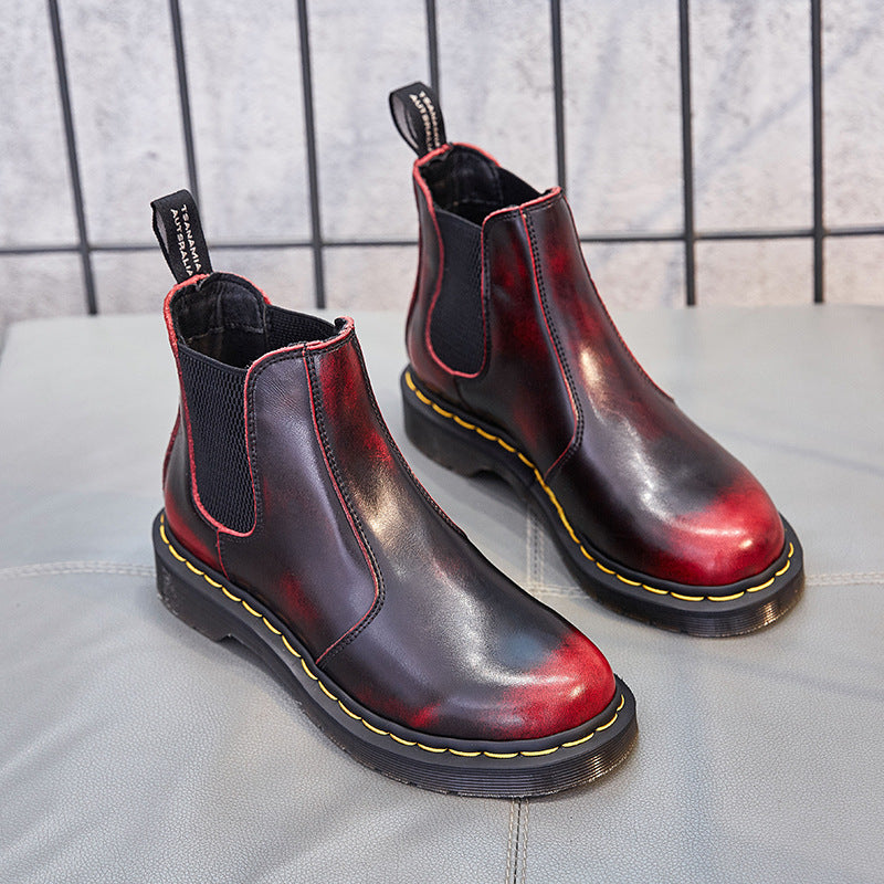 Women's leather thick casual Martin boots
