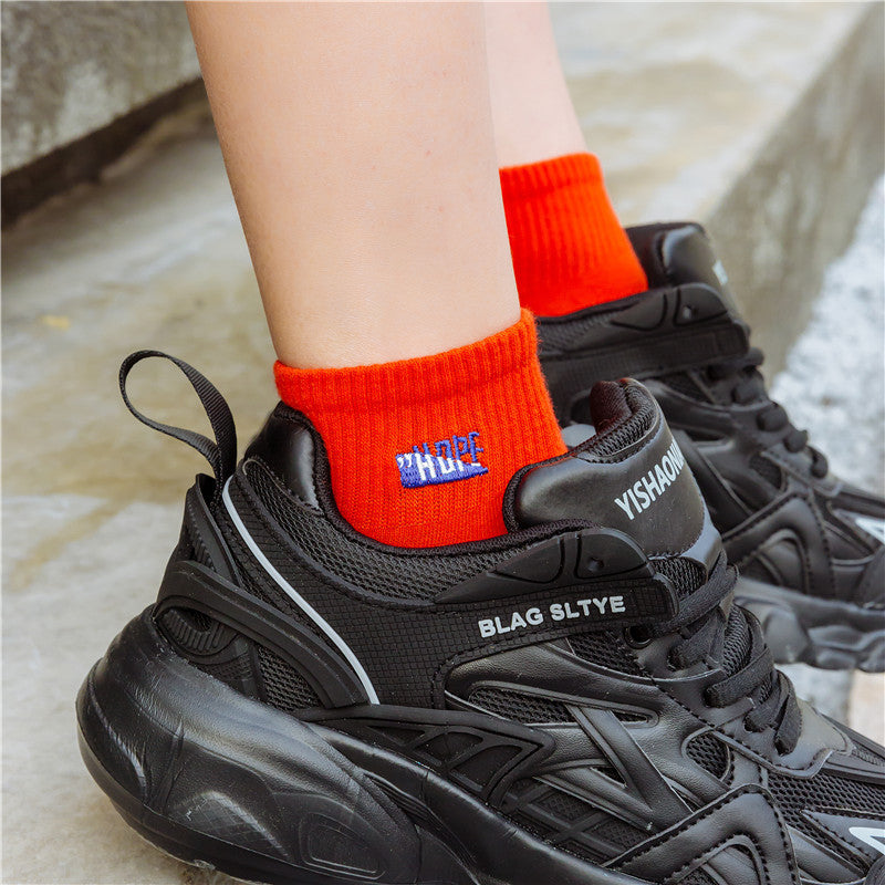 Female candy color boat socks