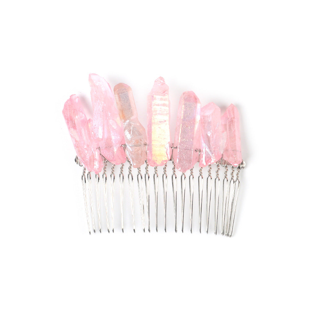Handmade iron wire wound natural stone hairpin