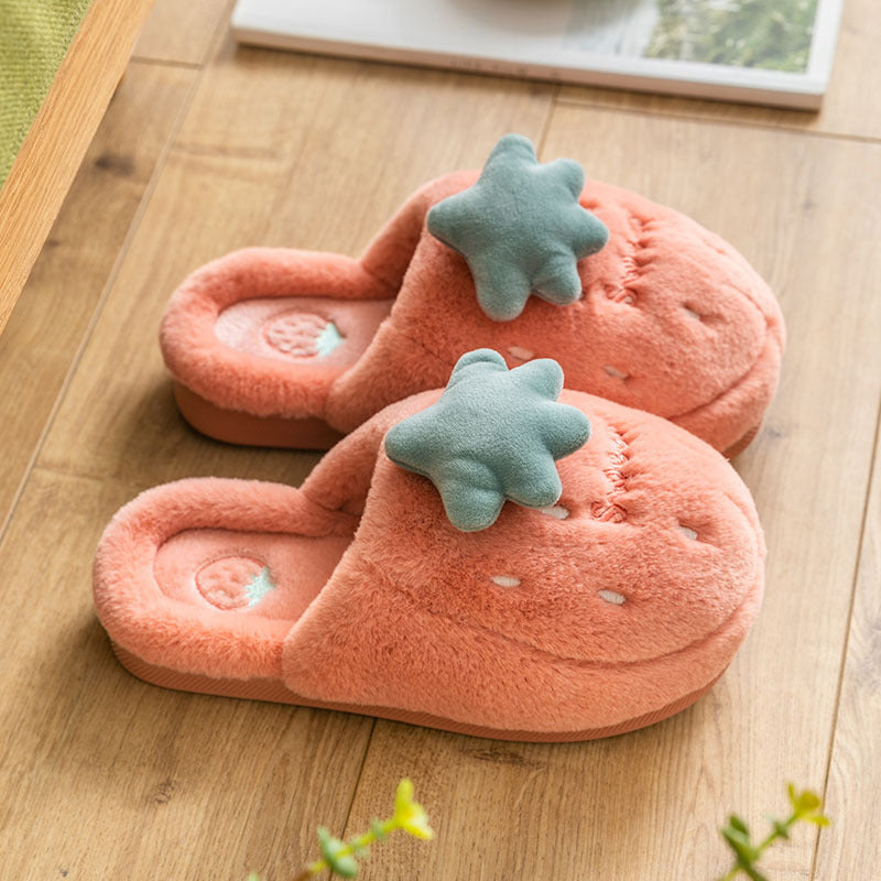 Cotton Slippers Women Winter Cute Autumn And Winter Home Indoor Non-Slip Warmth Thick Bottom