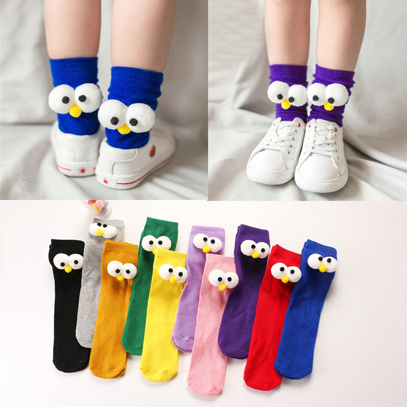 Knee-length Doll Socks With Big Eyes