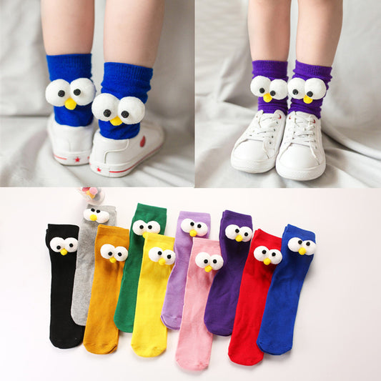 Knee-length Doll Socks With Big Eyes