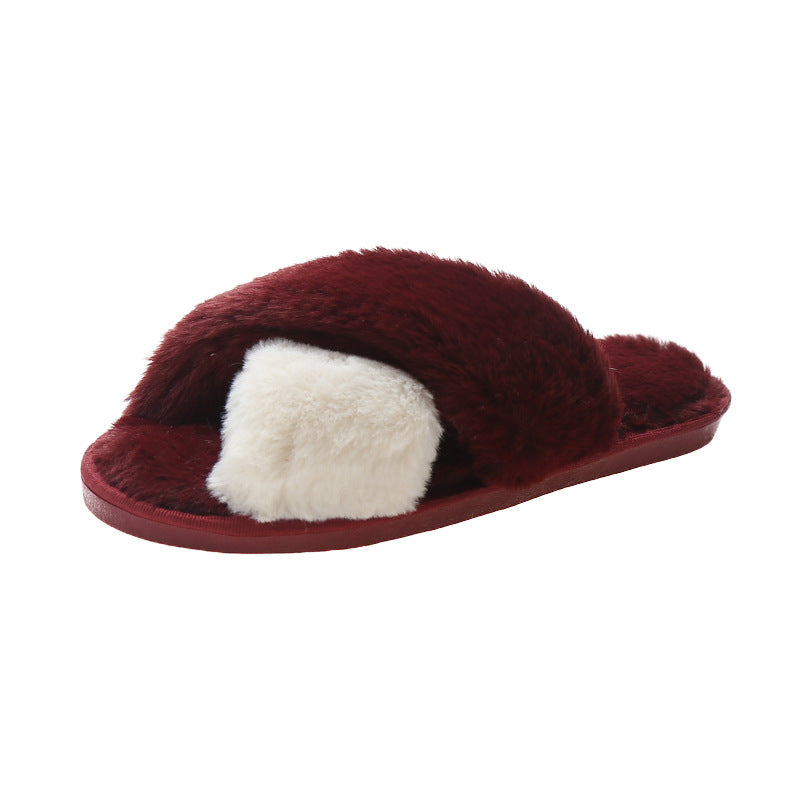 Furry Slippers New Autumn And Winter Indoor