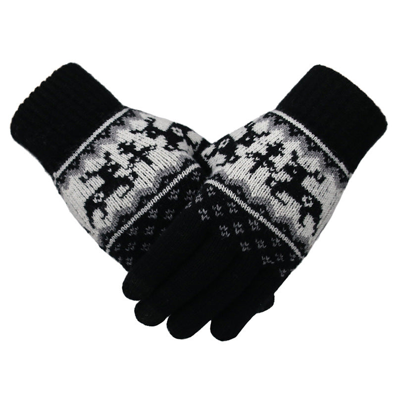 Outdoor Cycling Ladies Warm Knitted Woolen Gloves