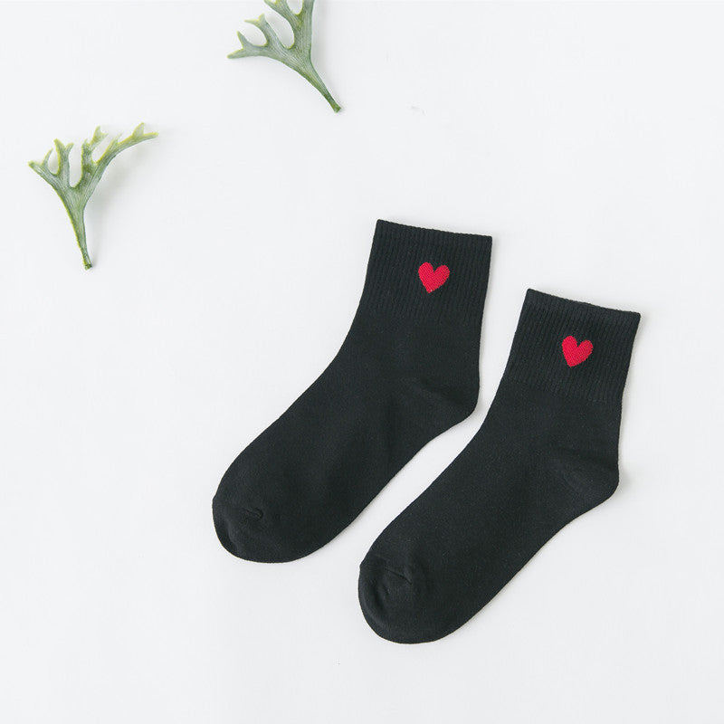 Korean wild tube socks female 200 needle cotton love
