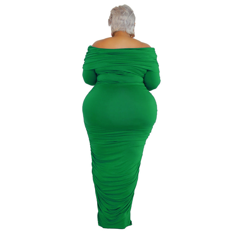Fashion Large Women's Dress Solid