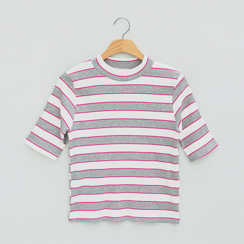 Short-sleeved Cotton Korean Version Slim Bottoming Shirt Half Sleeve Top Ins Tide