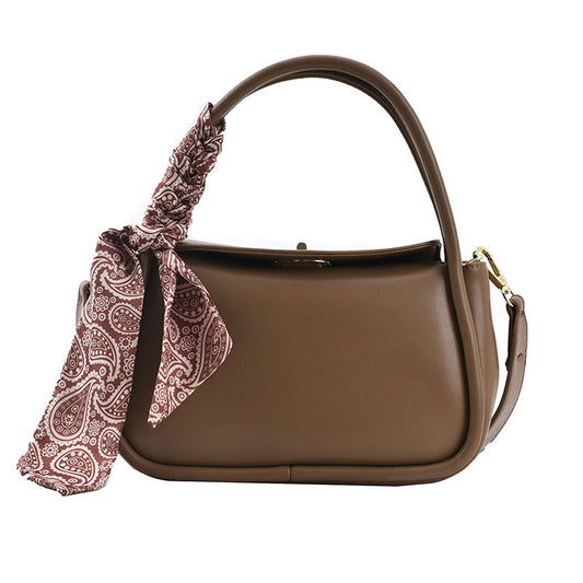 Pure Color Silk Scarf Printed Trendy Handbags