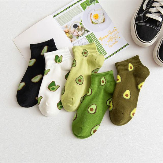 Avocado Japanese Fruit Breathable Cotton Socks