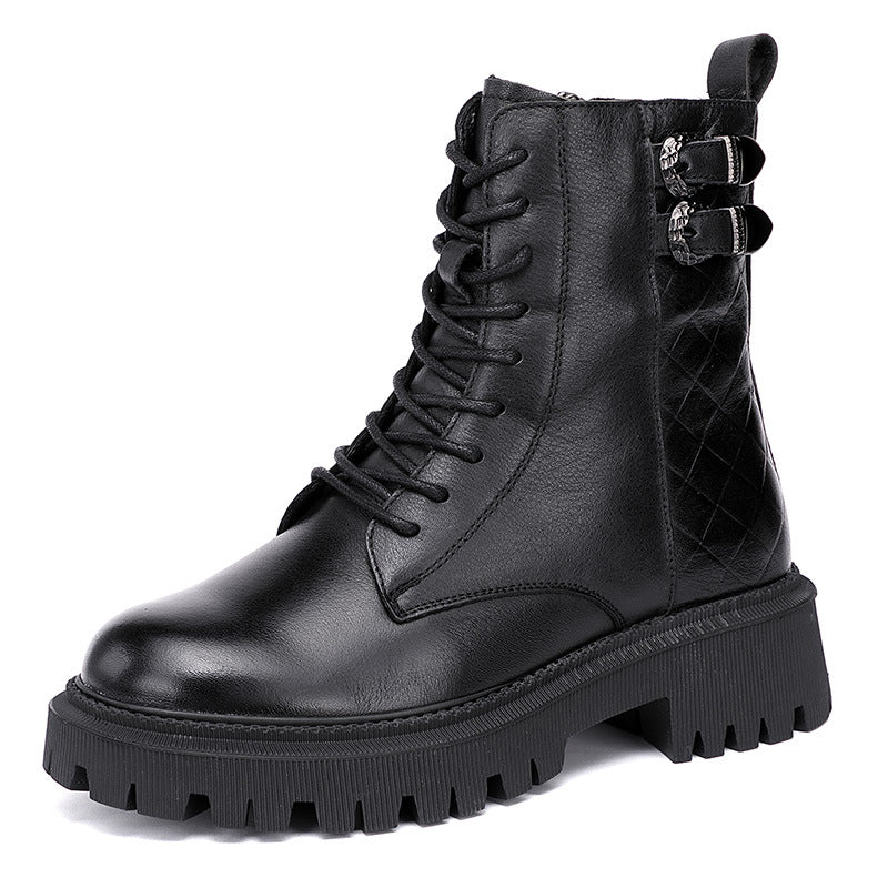 Platform Women's Boots Short Plush Thick Heel Martin Boots