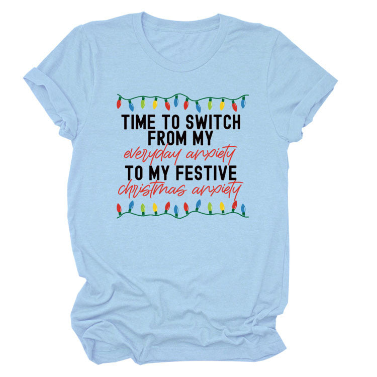 Pattern Printing Casual Short-sleeved T-shirt Women's Tops