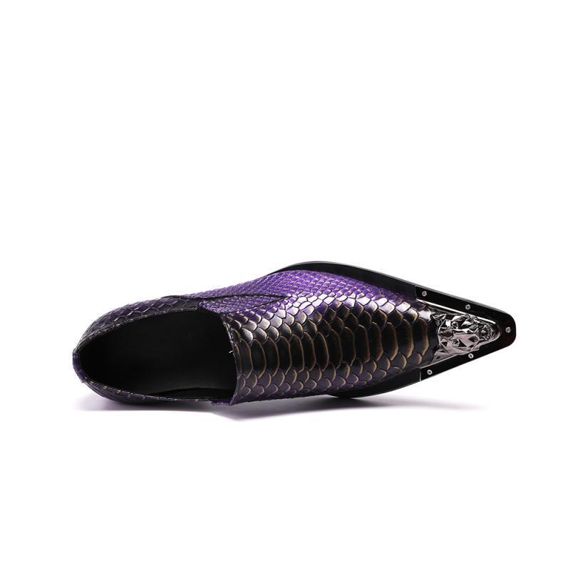 Metal Iron Head Personality Korean Style Pointed Toe British Fashion Shoes