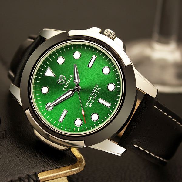 YAZOLE brand quartz watches, non mechanical men's sports watches, luminous green ghost series watches wholesale