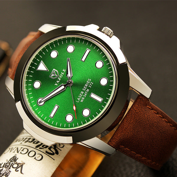 YAZOLE brand quartz watches, non mechanical men's sports watches, luminous green ghost series watches wholesale
