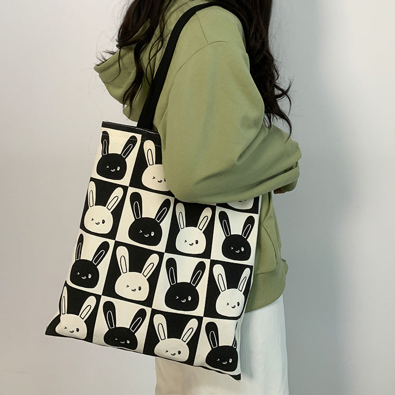 Cute Rabbit New Canvas Bag Women's Shoulder Large Capacity