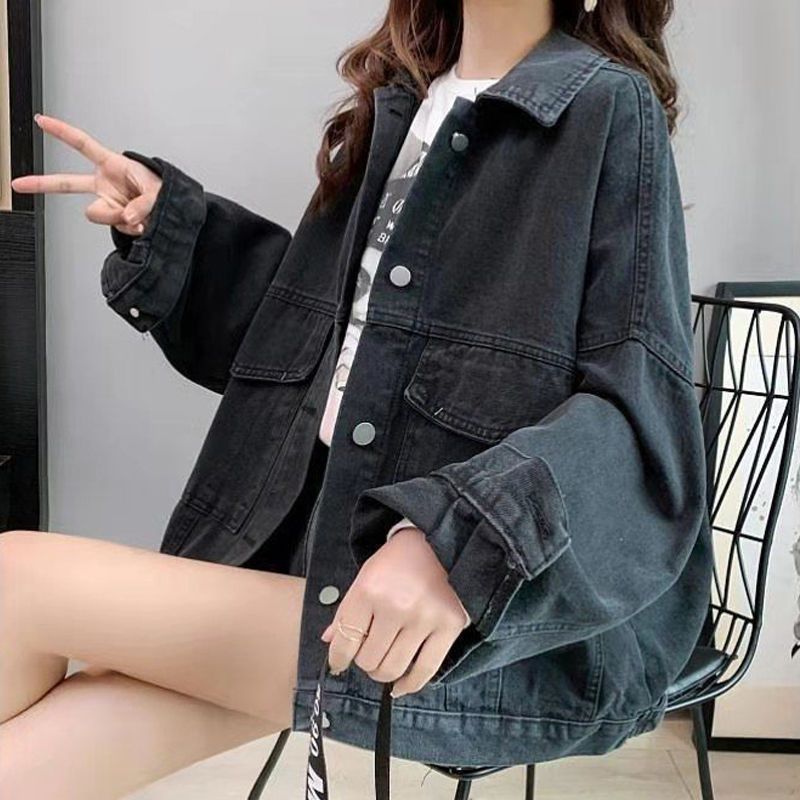 Spring And Autumn Denim Jacket Women's Embroidery Loose Korean Style All-matching Western Style