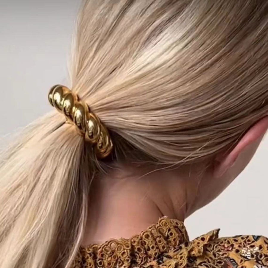 Temperamental Cold Style Geometric Metal High Elastic Twist Semicircle Shape All-match Hair Accessories