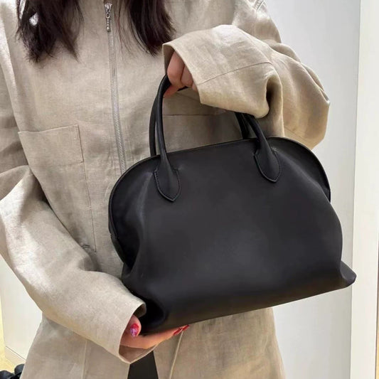 Old Money Style Minimalist Cowhide Shell Bag For Women