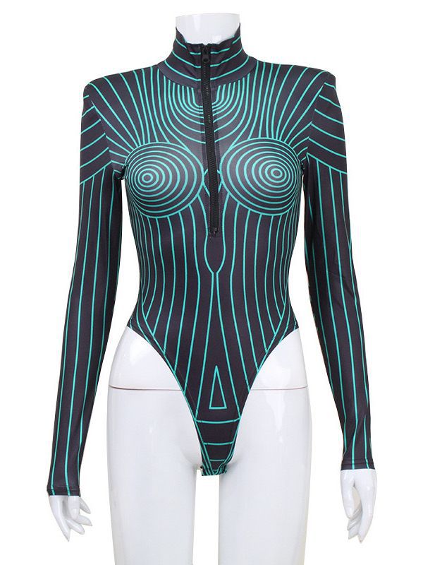 Long Sleeved Shoulder Pad Fluorescent Onesie