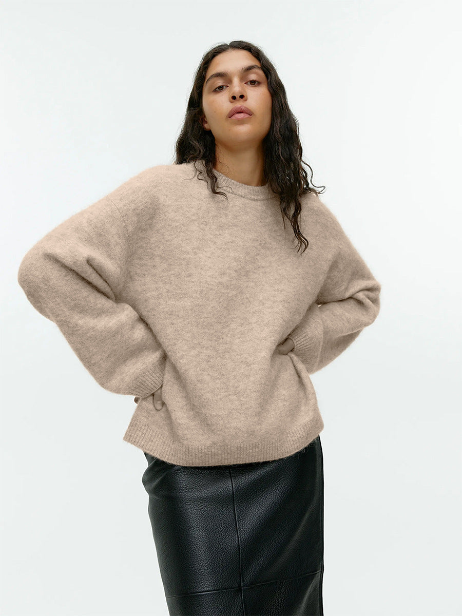 Pullover Women's Loose Thick Cashmere Round Neck Sweater