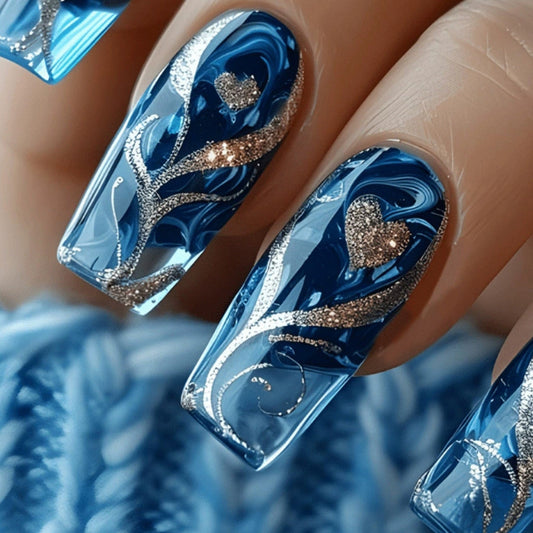 Gold Grain Water Pipe Nail Nail Patch Finished Product Cross-border Hot Selling 24 Pieces Wear Nail