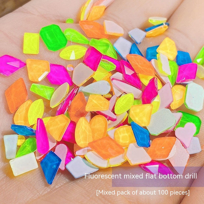 Nail Ornament Mixed 100 Aurora Diamond Phantom Shaped Diamon