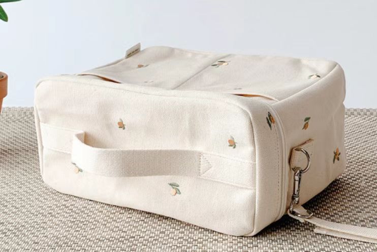 Embroidered Bear Insulated Baby Stroller Storage Bag