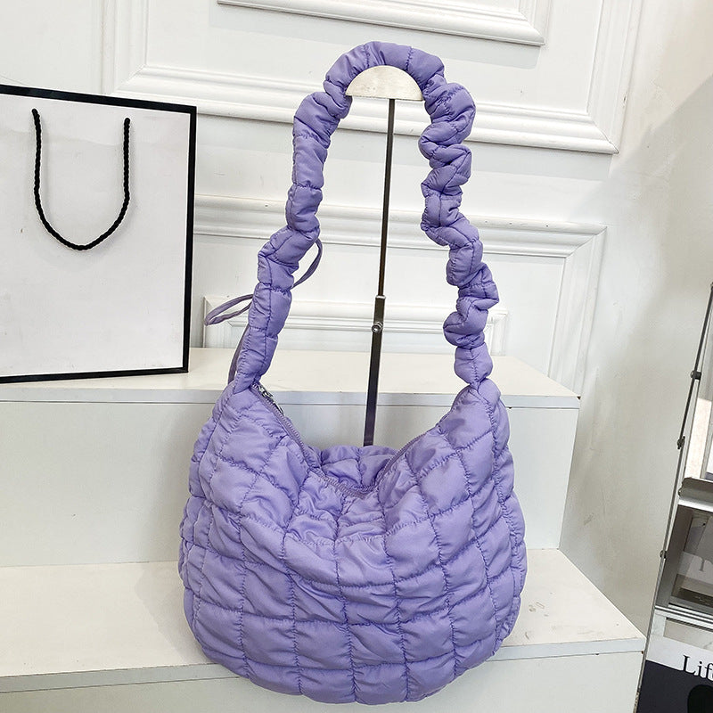 Pleated Cloud Bag Female Fashion Down Jacket Bubble Bag